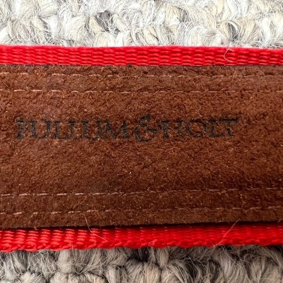 Fullum & Holt brown leather red webbing belt 34 - Picture 9 of 10